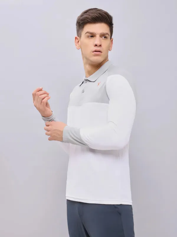 Men Colorblock Slim Fit Polo T-shirt with TECHNO COOL 