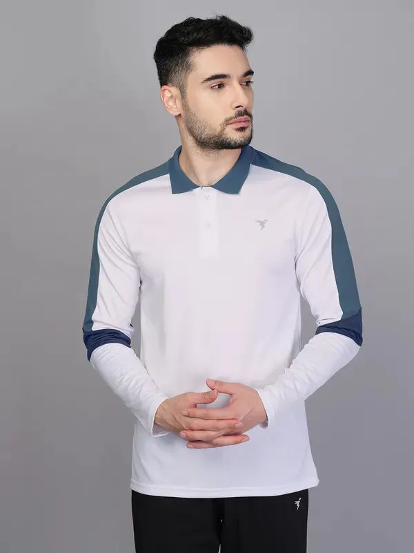 Men Colorblock Slim Fit Polo T-shirt with TECHNO COOL 