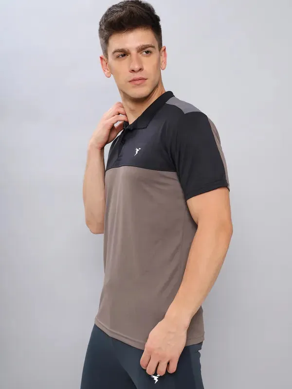 Men Colorblock Slim Fit Polo T-shirt with TECHNO COOL 