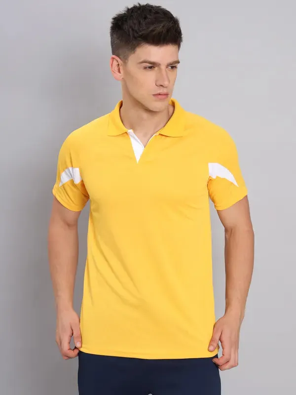 Men Colorblock Slim Fit Polo T-shirt with TECHNO COOL 