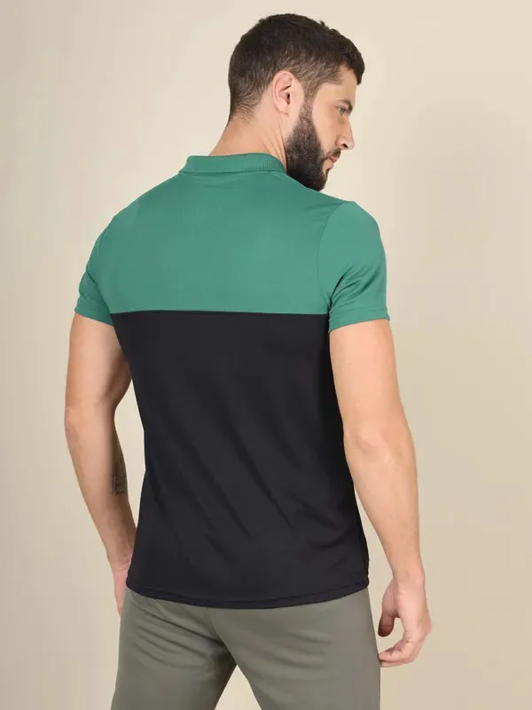 Men Colorblock Slim Fit Polo T-shirt with TECHNO COOL 