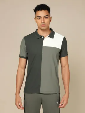 Men Colorblock Slim Fit Polo T-shirt with TECHNO COOL 