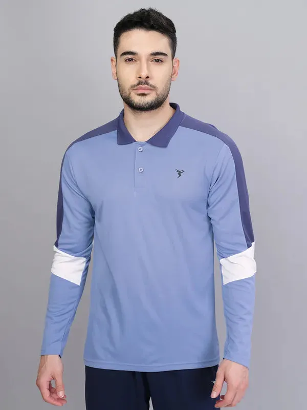 Men Colorblock Slim Fit Polo T-shirt with TECHNO COOL 