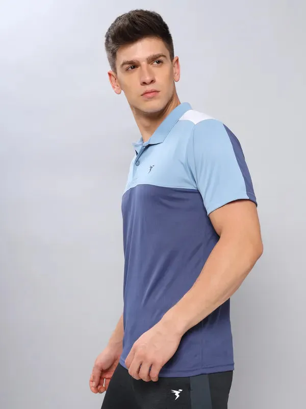 Men Colorblock Slim Fit Polo T-shirt with TECHNO COOL 