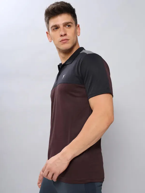 Men Colorblock Slim Fit Polo T-shirt with TECHNO COOL 