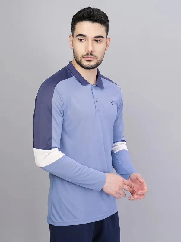 Men Colorblock Slim Fit Polo T-shirt with TECHNO COOL 