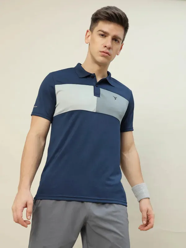 Men Colorblock Slim Fit Polo T-shirt with TECHNO COOL 