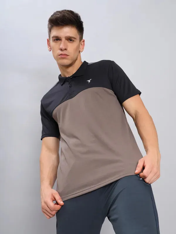 Men Colorblock Slim Fit Polo T-shirt with TECHNO COOL 