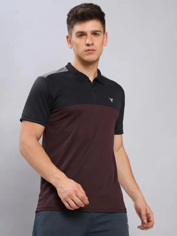 Men Colorblock Slim Fit Polo T-shirt with TECHNO COOL 