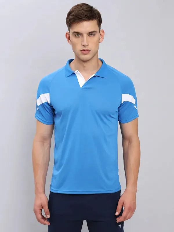 Men Colorblock Slim Fit Polo T-shirt with TECHNO COOL 