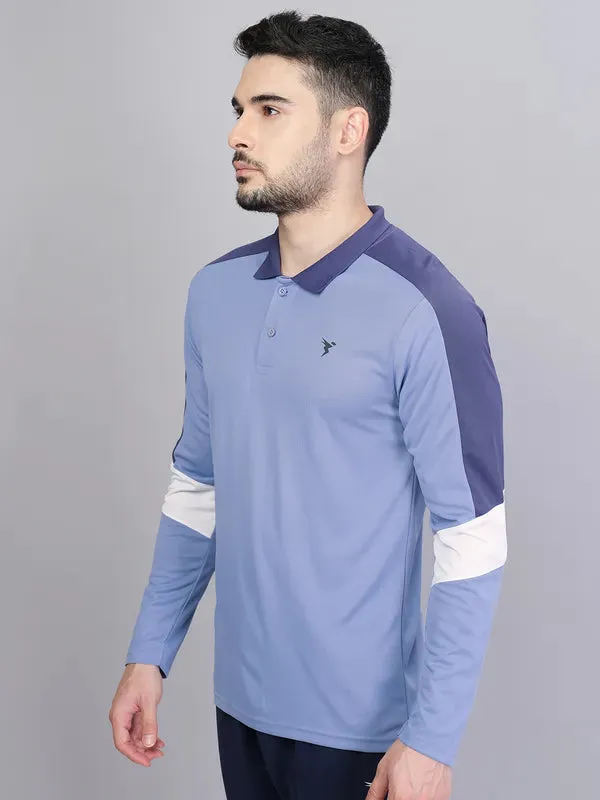 Men Colorblock Slim Fit Polo T-shirt with TECHNO COOL 