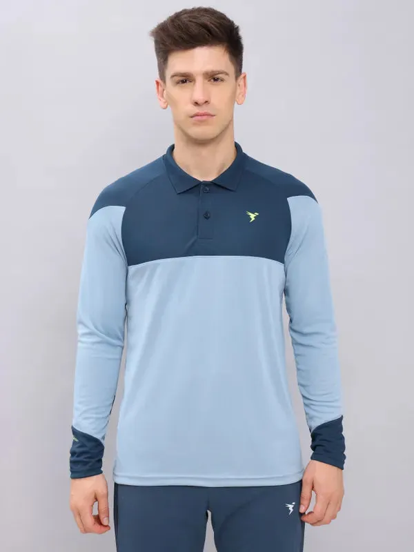 Men Colorblock Slim Fit Polo T-shirt with TECHNO COOL 