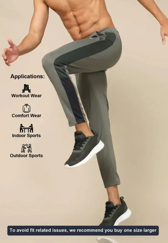 Men Colorblock Slim Fit Trackpants with ELASTO PLUS