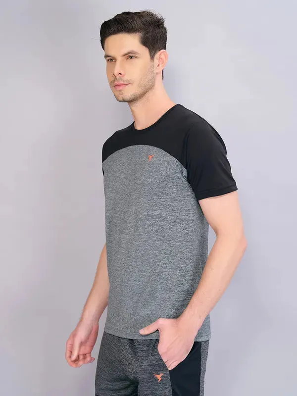 Men Crew Neck Slim Fit Melange T-shirt with DOUBLE COOL