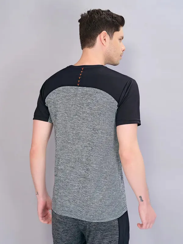 Men Crew Neck Slim Fit Melange T-shirt with DOUBLE COOL