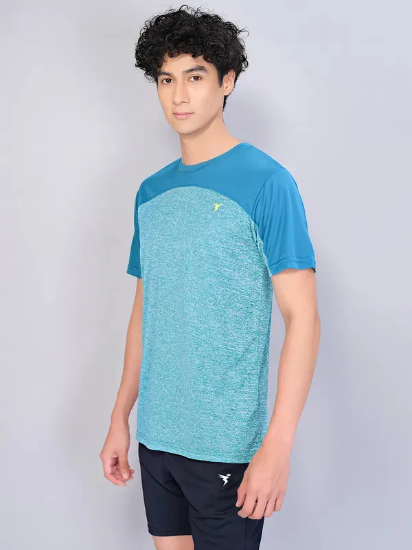 Men Crew Neck Slim Fit Melange T-shirt with DOUBLE COOL