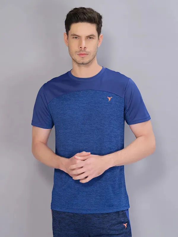 Men Crew Neck Slim Fit Melange T-shirt with DOUBLE COOL