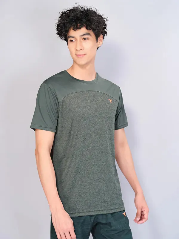 Men Crew Neck Slim Fit Melange T-shirt with DOUBLE COOL