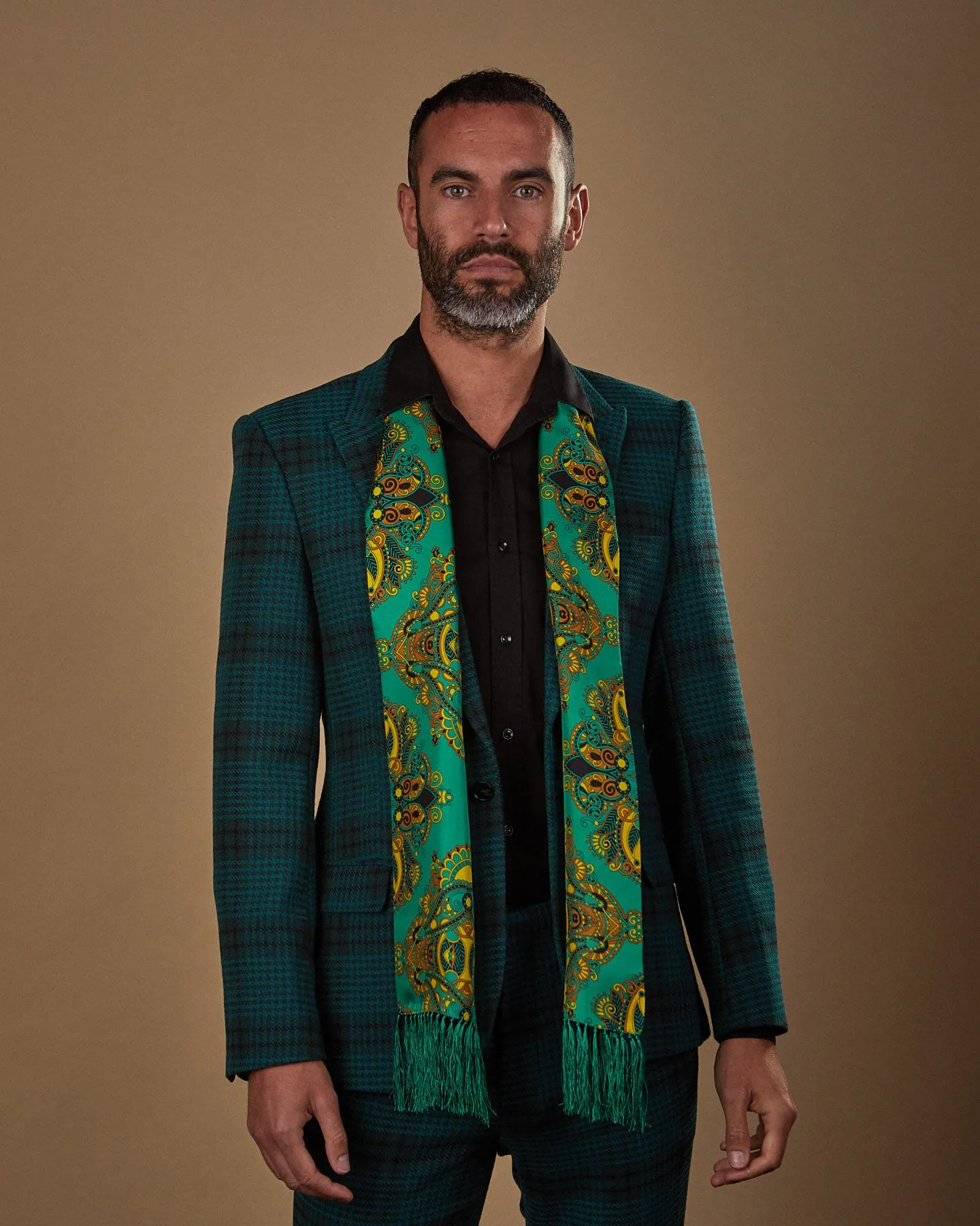 Men's Silk Aviator Scarf in Paisley - The Forks Aviator