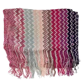 Missoni Scarf Pink White Cranberry Zigzag Pattern - Women Designer Shawl SALE