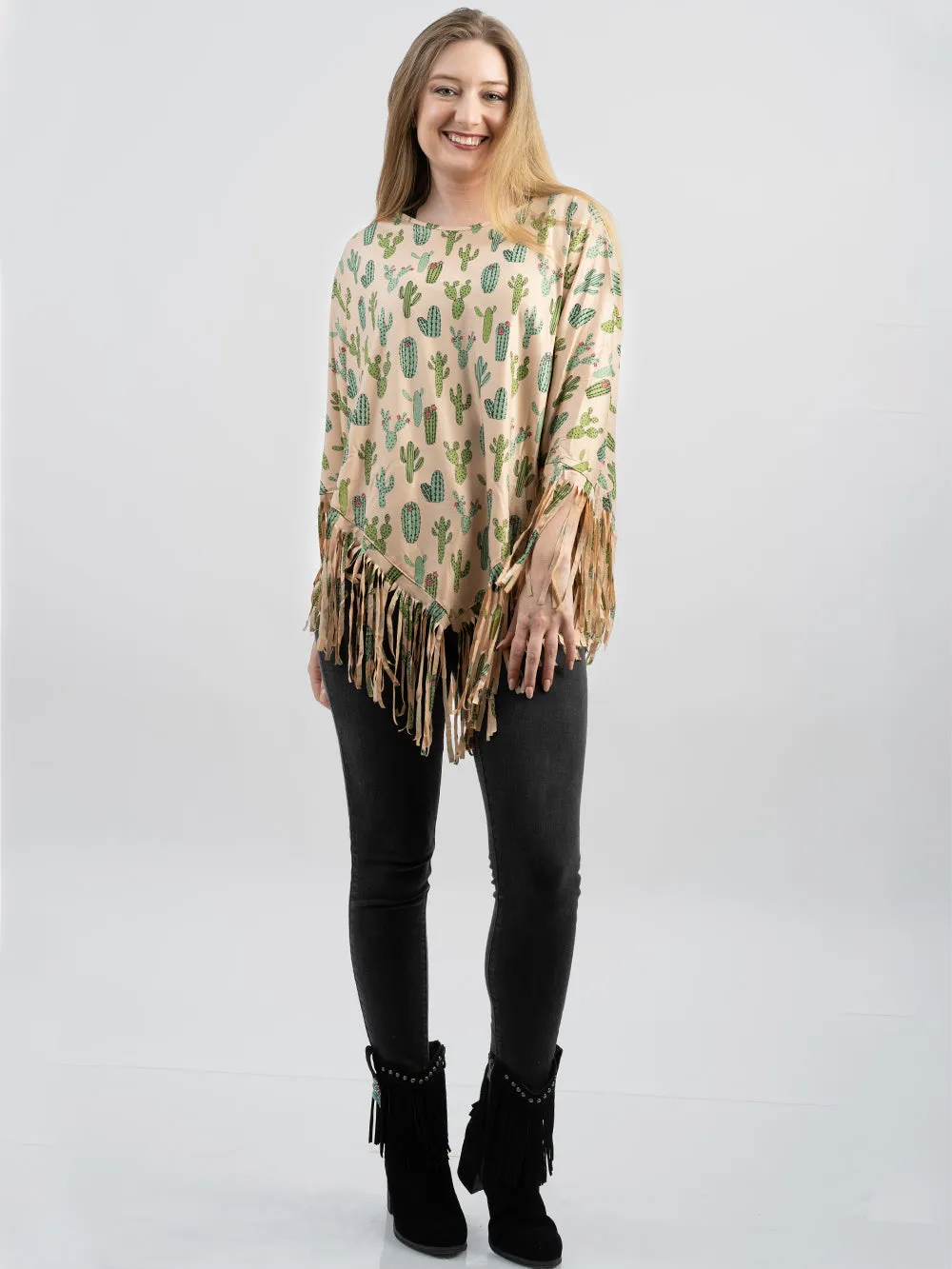 Montana West Cactus Print Poncho