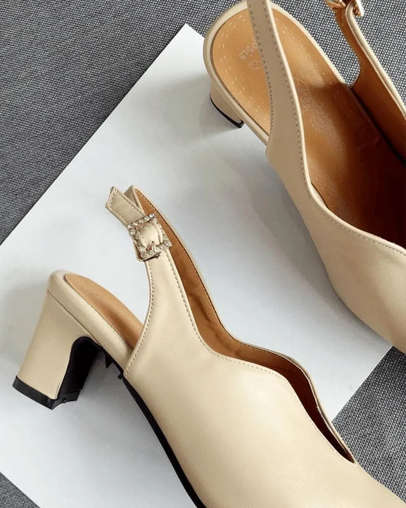 Pointed Toe Adjusting Buckle Heels