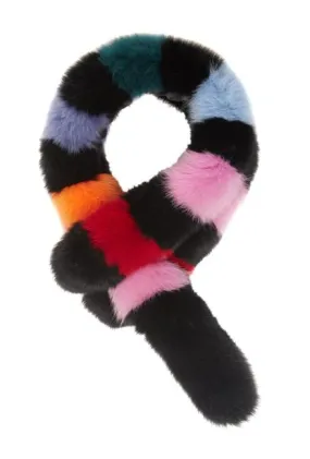 Popsicle Fox Stole, Black/Multi