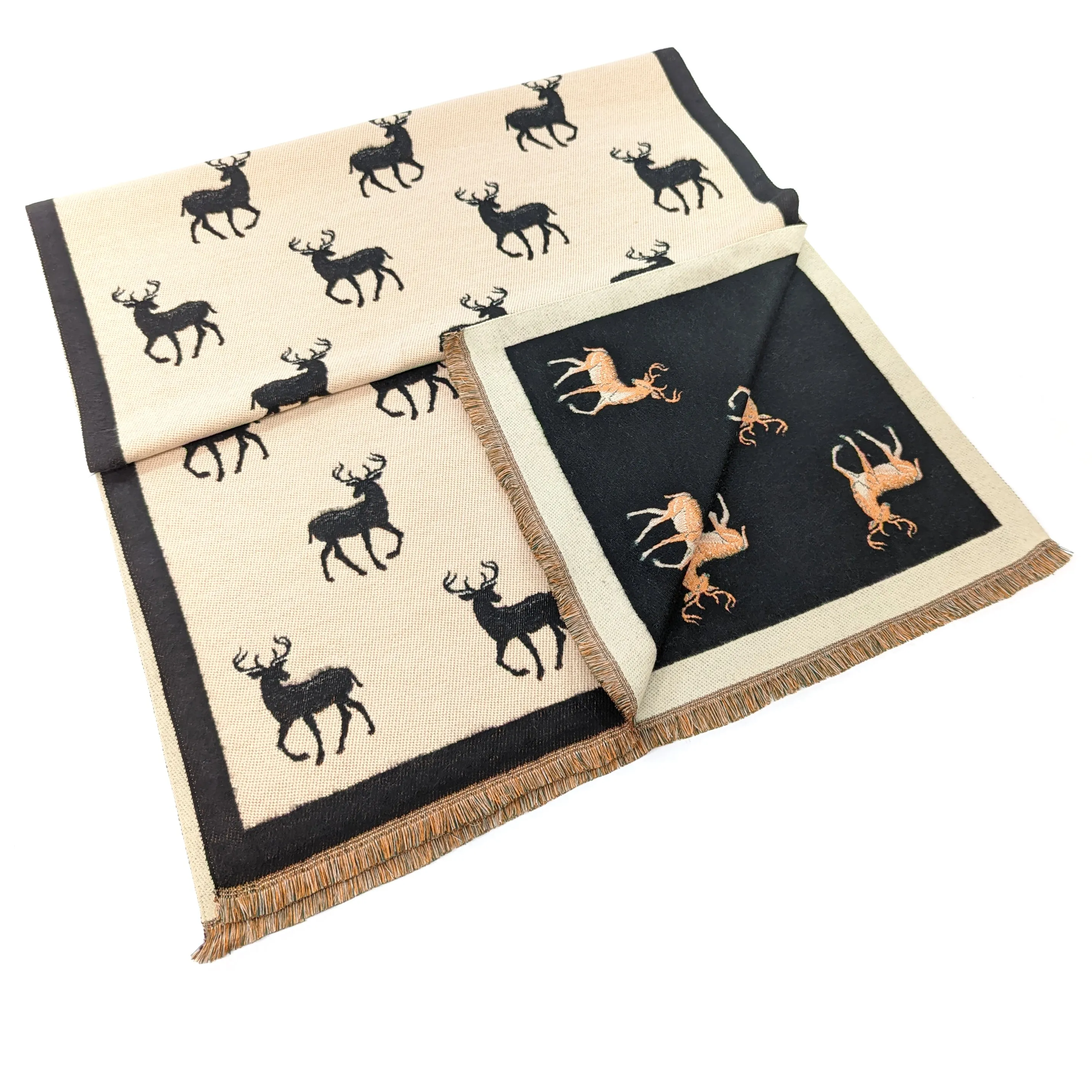 Reversible Stag Pashmina Style Scarf