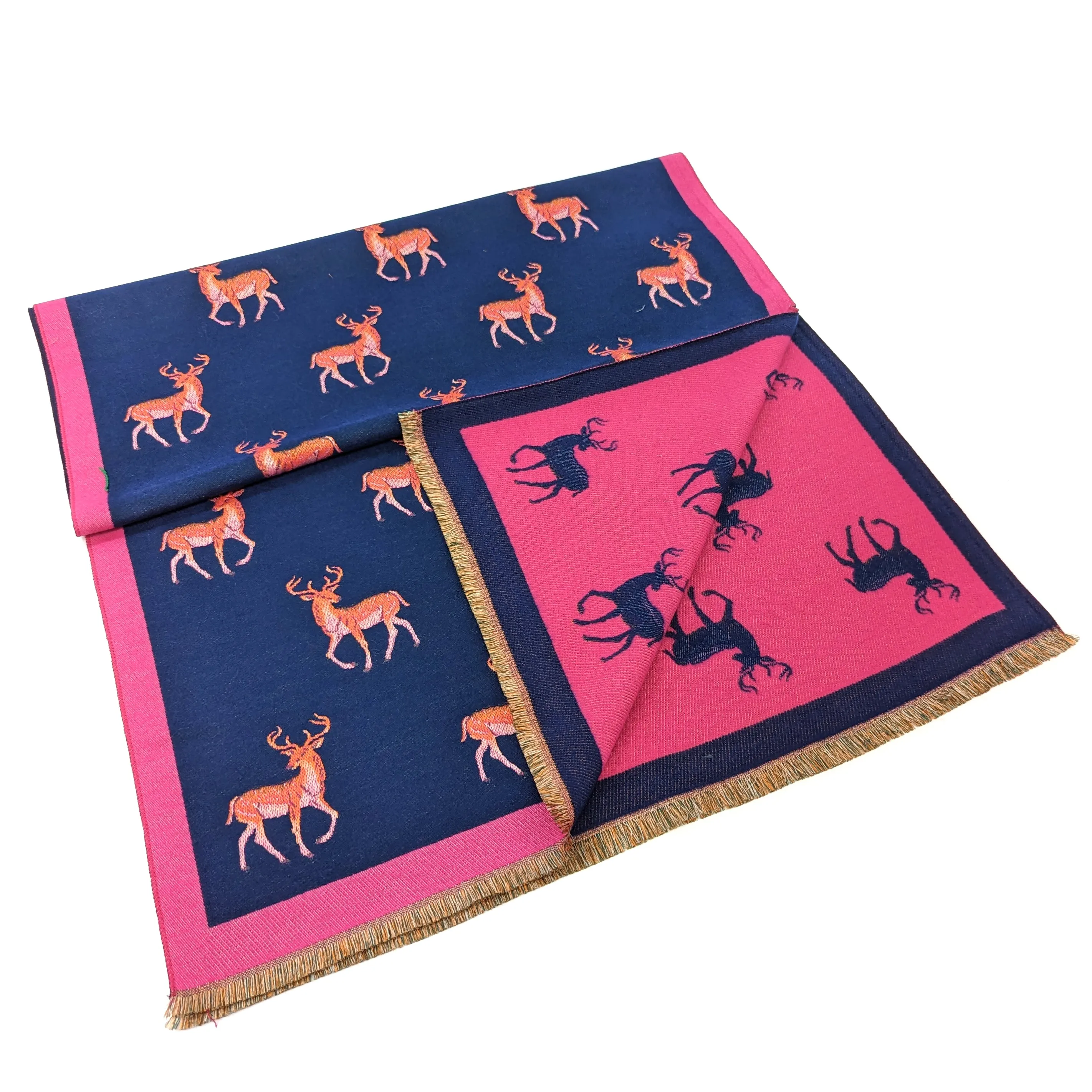 Reversible Stag Pashmina Style Scarf