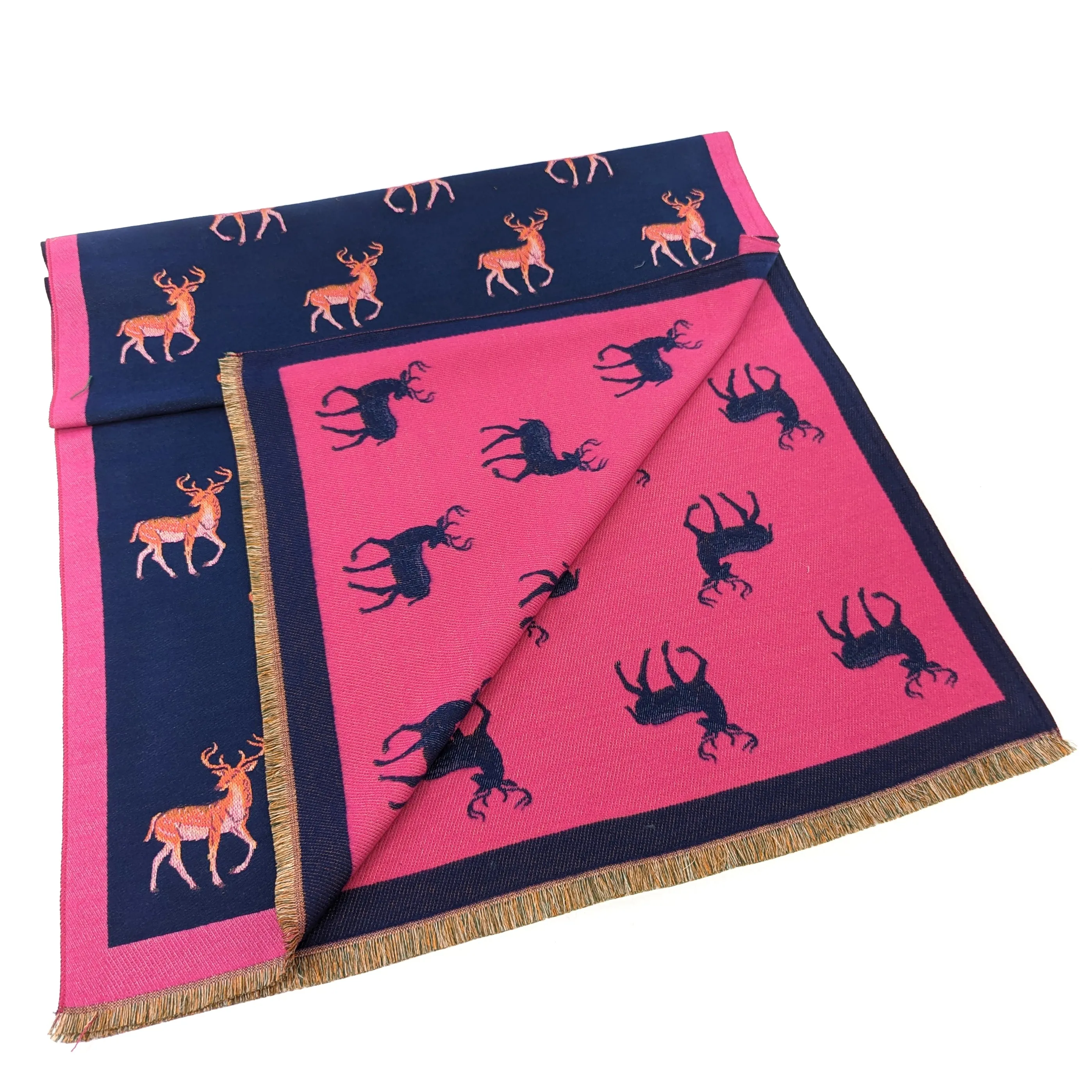 Reversible Stag Pashmina Style Scarf