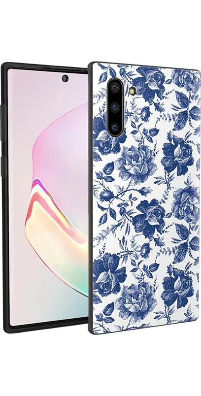 Rose to Fame | Blue & White Rose Floral Samsung Case