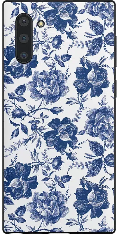 Rose to Fame | Blue & White Rose Floral Samsung Case