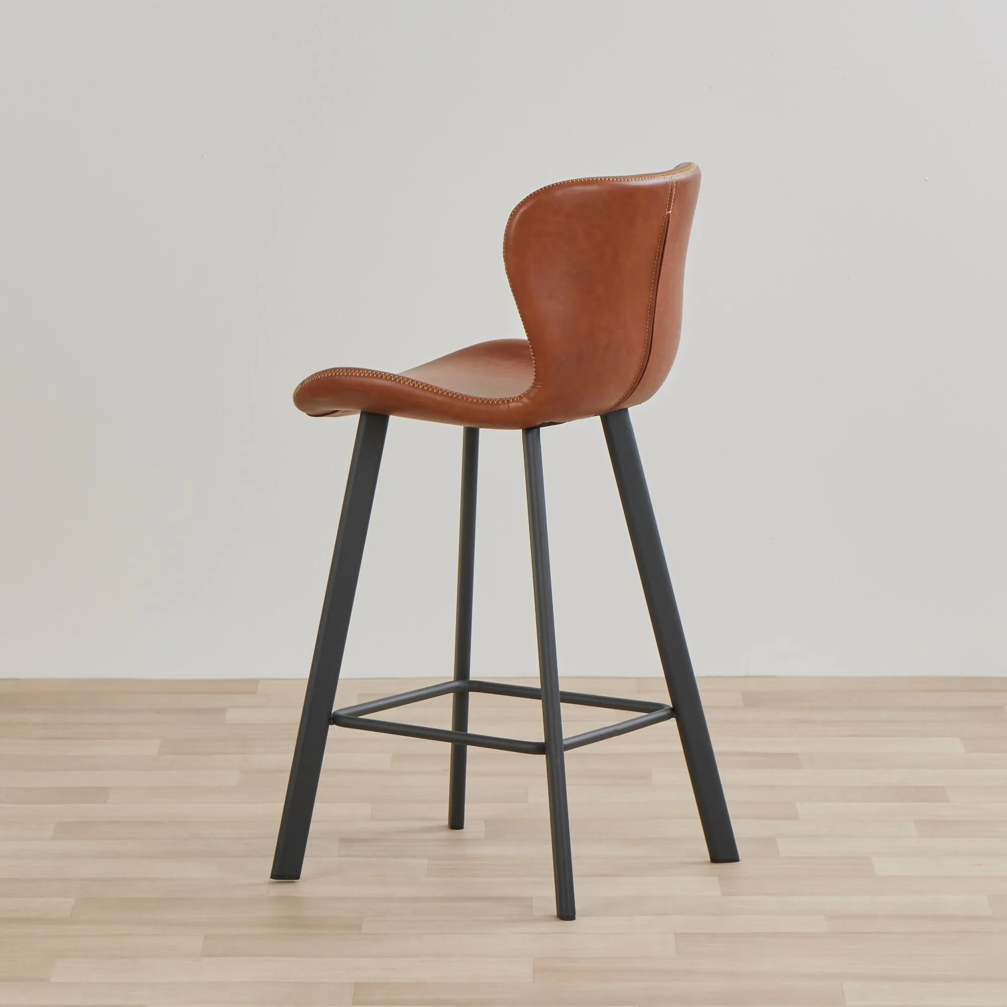 Sala PU Counter Stool - Black/Brandy