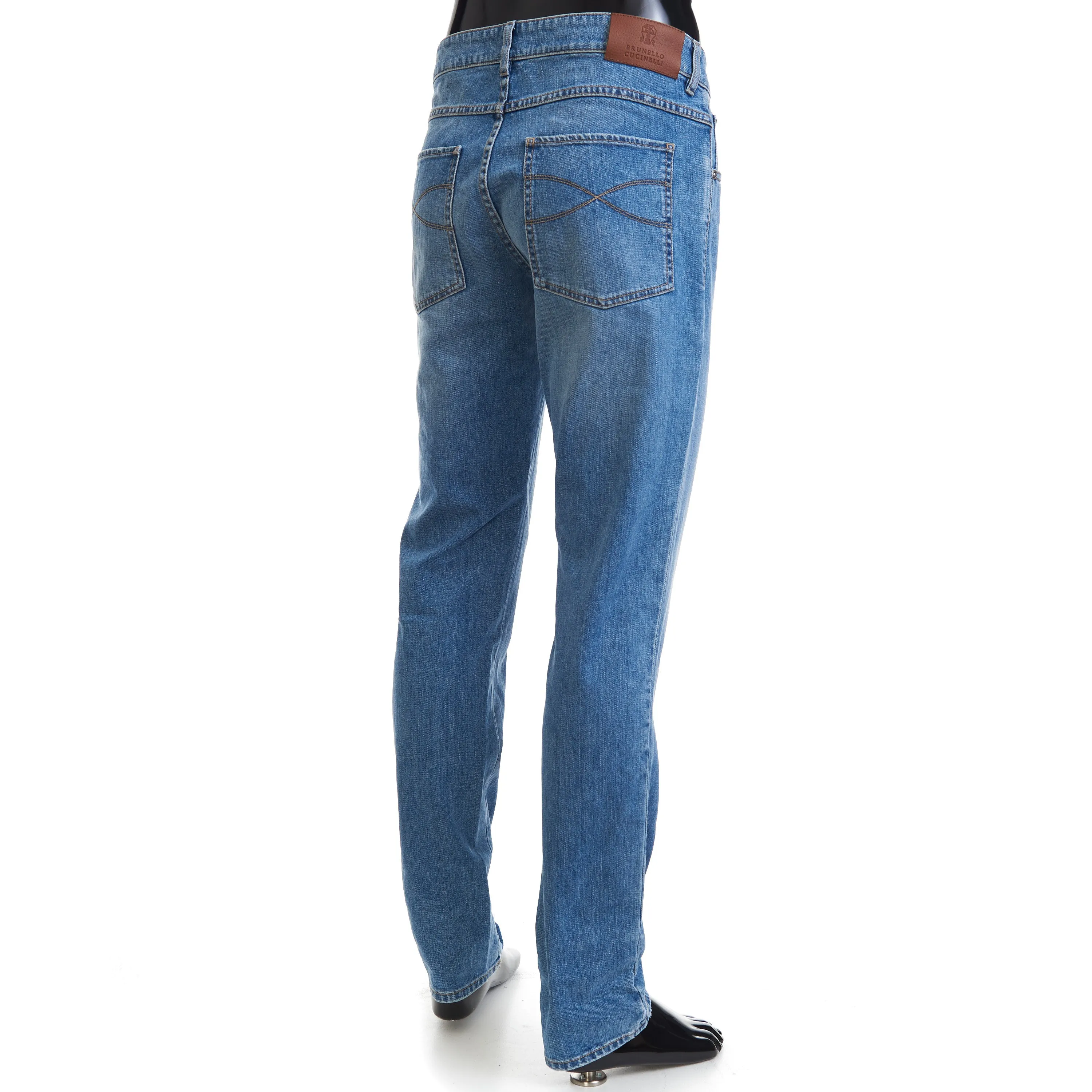 Slim Fit Five Pocket Jeans In Light Blue Denim