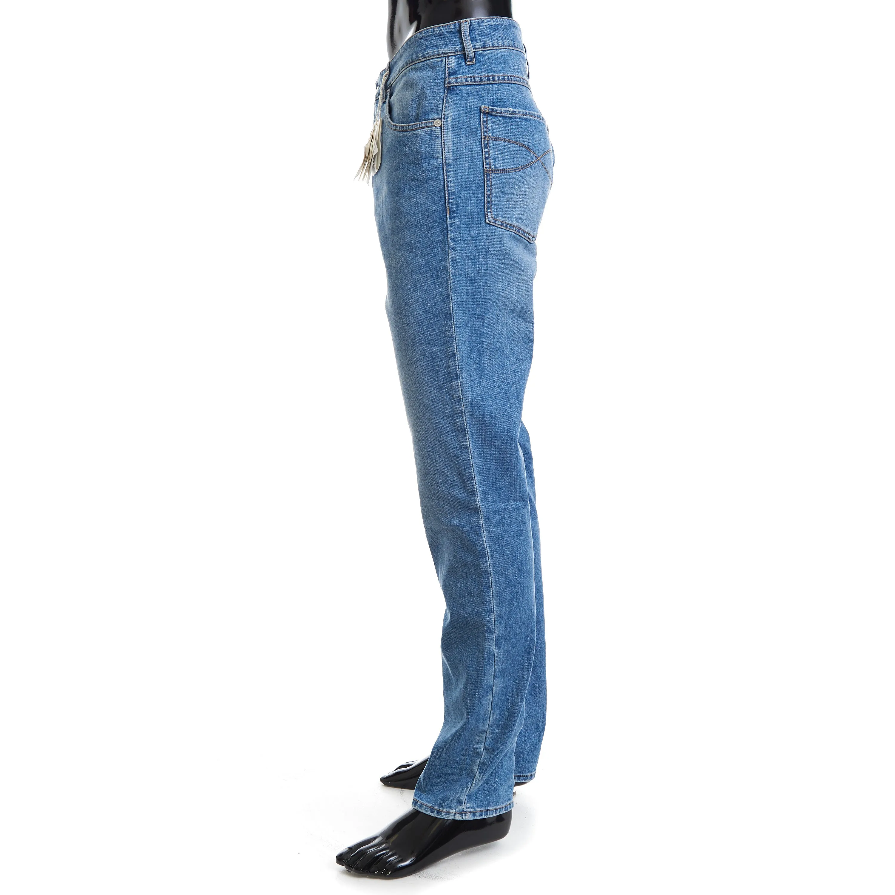 Slim Fit Five Pocket Jeans In Light Blue Denim