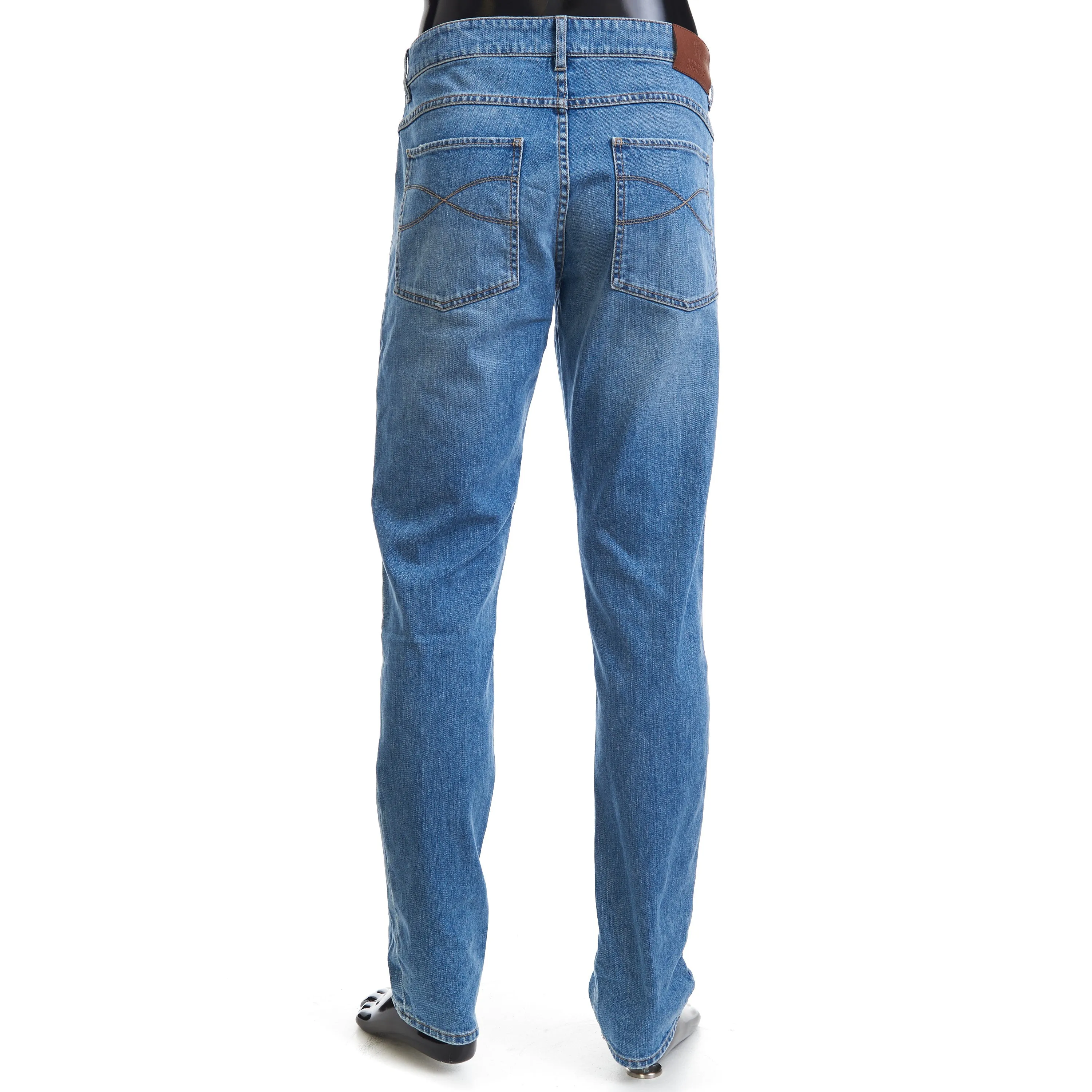 Slim Fit Five Pocket Jeans In Light Blue Denim