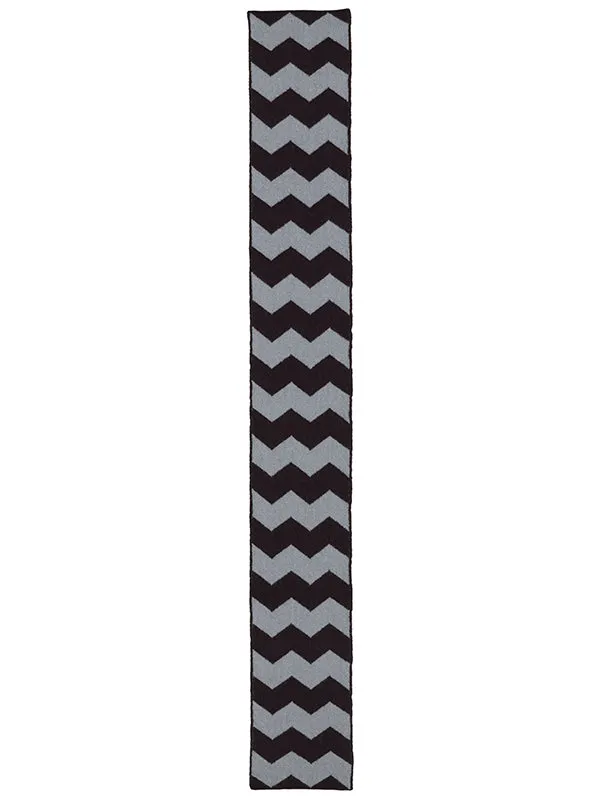 Small Zigzag Scarf Black & Purslane