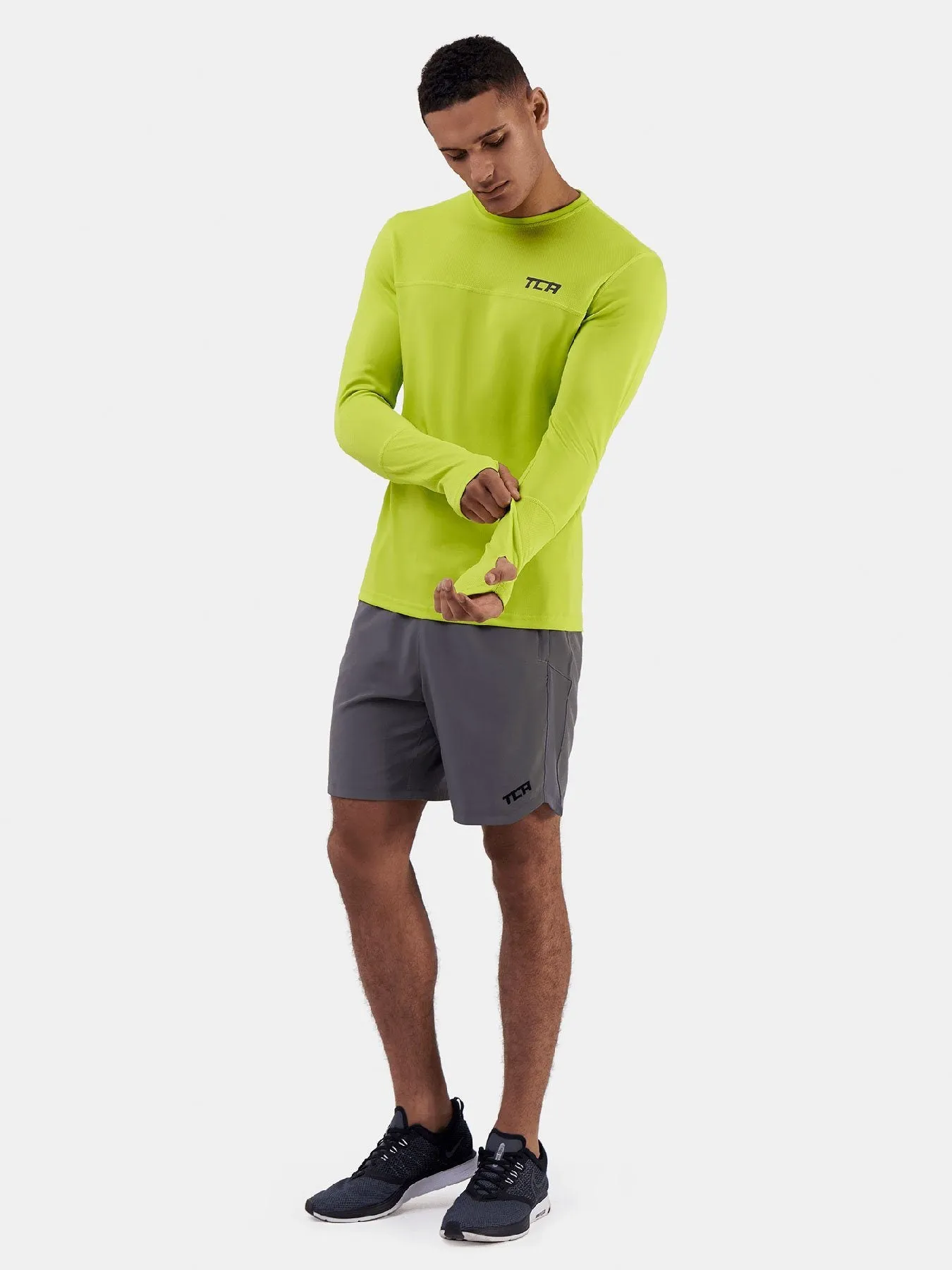 Stamina Long Sleeve Crew Neck Running Top For Men With Thumbholes