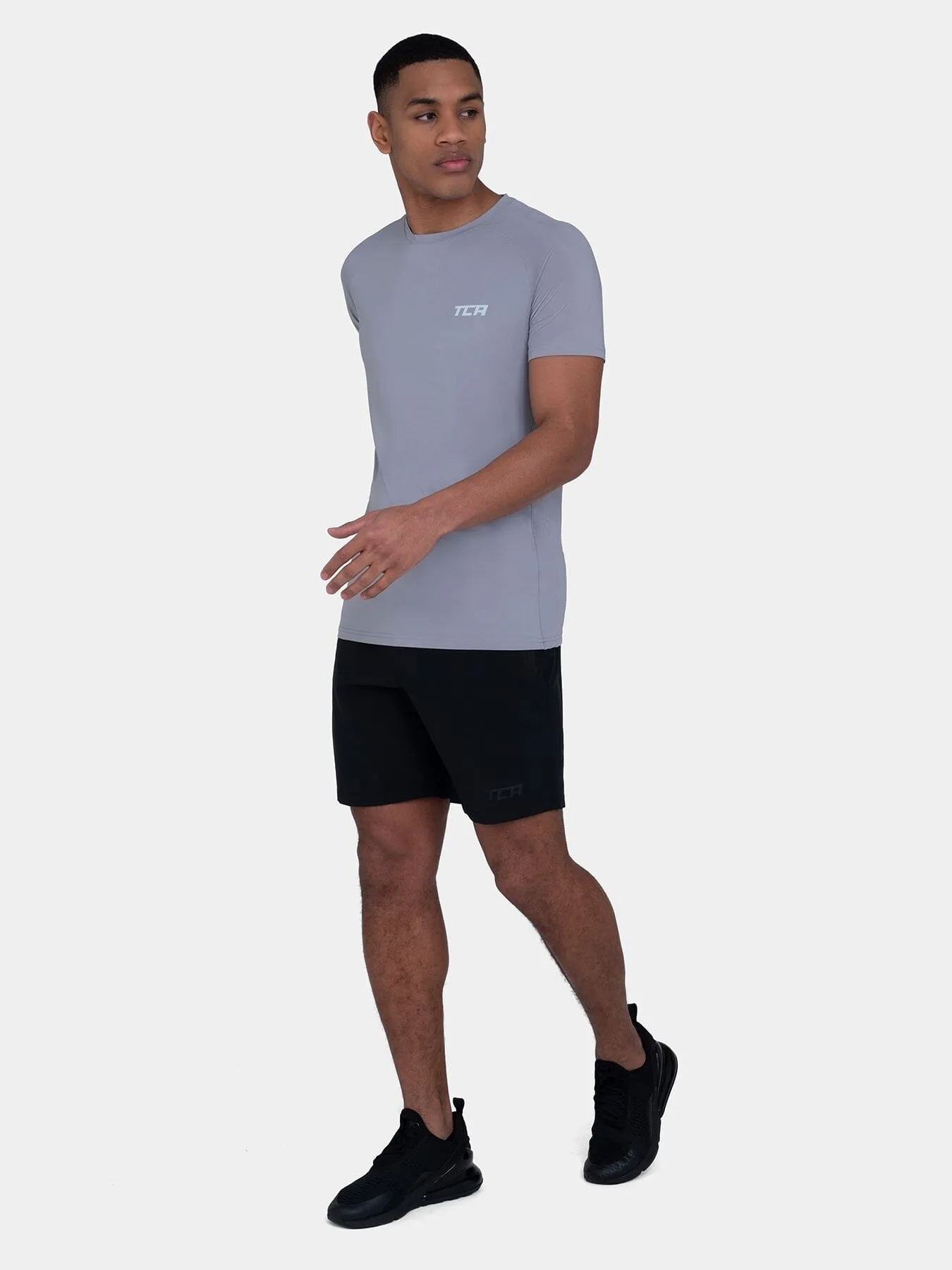 Stamina Short Sleeve Crew Neck Running Top For Men With Back Zip Pocket