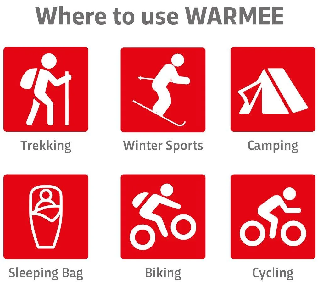 Warmee Body & Hand Warmers Heat Pouch (Pack of 10 Body 6 Hand)