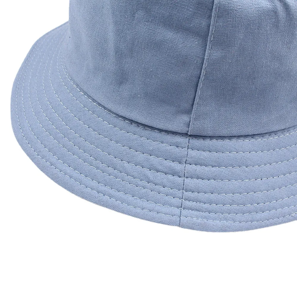 Women Summer Casual Solid Color Fisherman Hat Foldable Double-Sided Bucket Hat