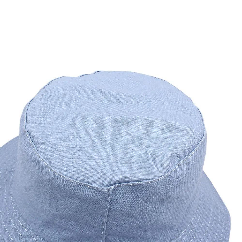 Women Summer Casual Solid Color Fisherman Hat Foldable Double-Sided Bucket Hat